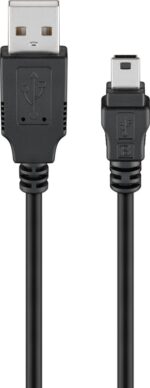 Goobay Essential Mini USB Καλώδιο Συγχρονισμού & Φόρτισης Μαύρο 1μ