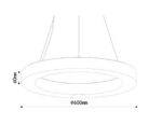 InLight Κρεμαστό φωτιστικό, Alabaster, 25W, 2750 lm, 3CCT (by switch on base)D: 60X6cm(6115-B) - Image 2