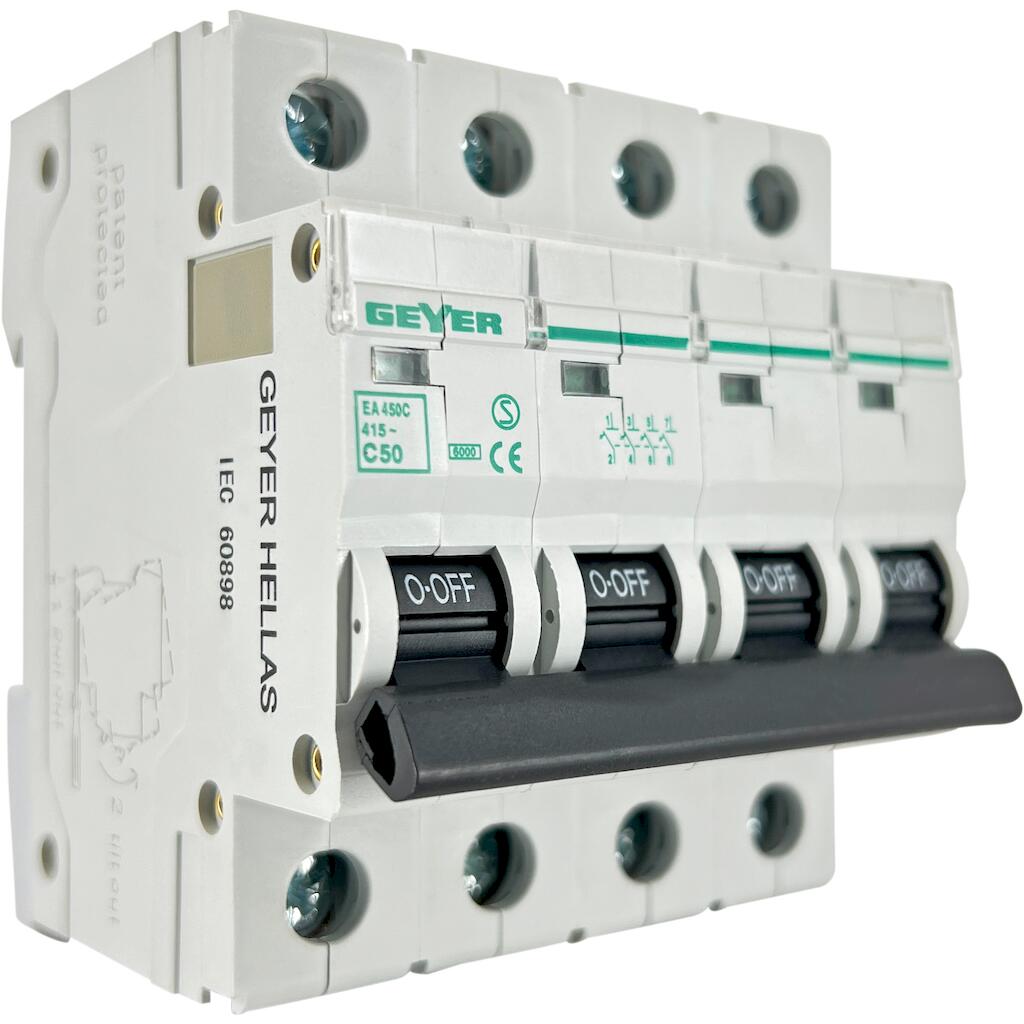 EA450C_4 Geyer Αυτόματη ασφάλεια 4P C 50A 6kA - Image 1