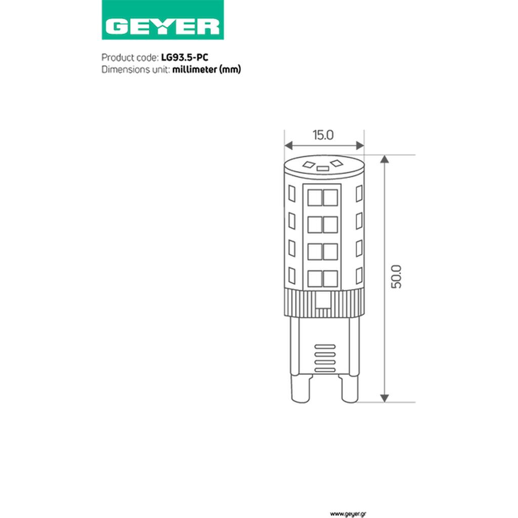 LG93.5-PC_1 Geyer Λάμπα LED G9 3.5W 4000Κ 350lm - Image 1