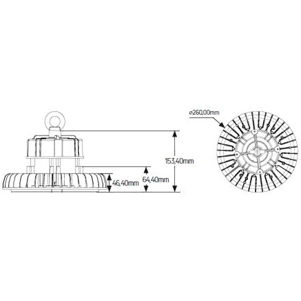 LHB200CSG90_1 Geyer Καμπάνα LED Highbay Premium 200W 4000K 26000lm 90° IP65 - Image 1