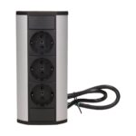 Redpoint 9001B-G ΜΑΥΡΟ/ΑΣΗΜΙ ΠΟΛΥΠΡΙΖΟ ΓΩΝΙΑΚΟ ΜΕ 3 ΣΟΥΚΟ + 0,6m ΚΑΛΩΔΙΟ ORNO - Image 2