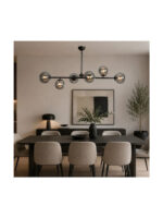 NG Lighting Κρεμαστό Φωτιστικό Μαύρο Ράγα με Ντουί G9 100x70εκ.