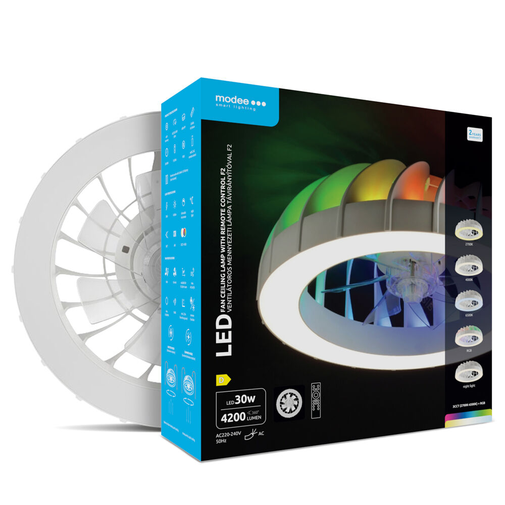 media-1768203492503 Modee Ανεμιστήρας Οροφής LED 30W RGB 3CCT με Τηλεχειριστήριο - Image 1
