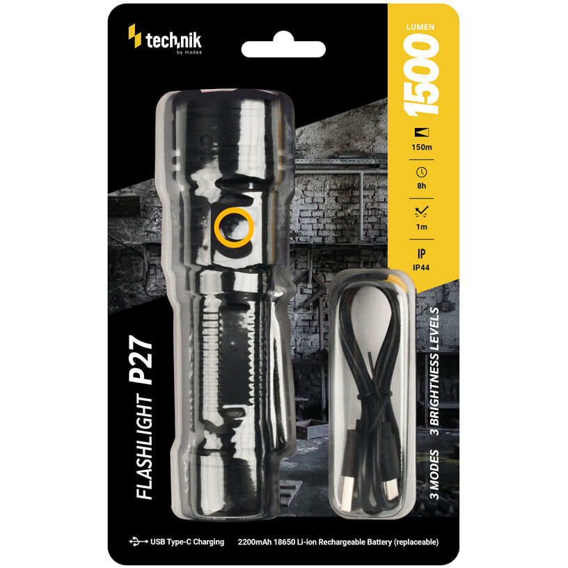 media-1771313223869 Technik Φακός P27 1500lm με 3x TE LED & USB-C - Image 1