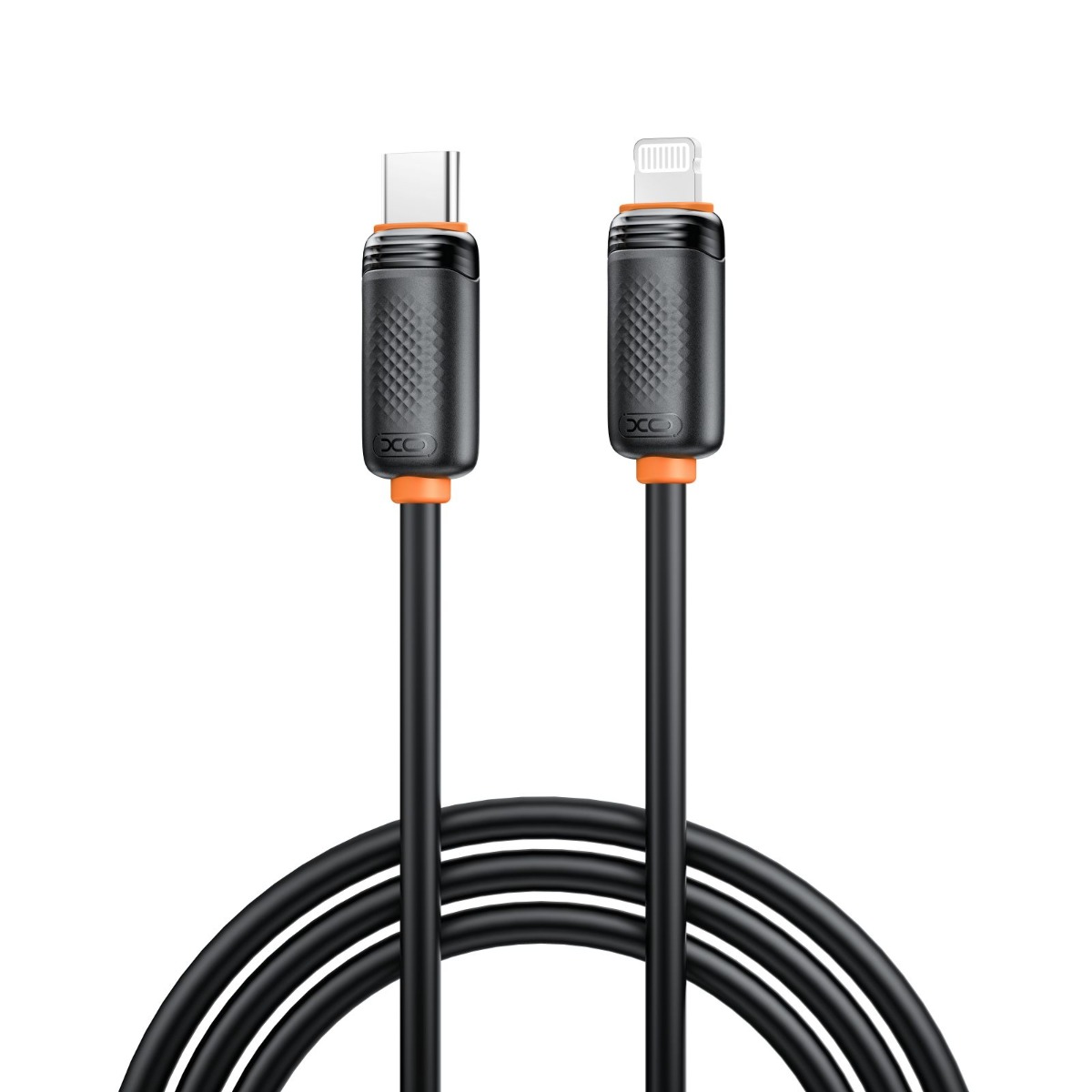 q302a_black XO NB-Q302A Καλώδιο Φόρτισης & Μεταφοράς Δεδομένων Lightning σε Type-C 27W Μαύρο 1m - Image 1