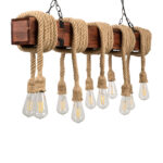 GLOBOSTAR® VIKING 00607 Vintage Κρεμαστό Φωτιστικό Οροφής με Ντουί 10 x E27 AC 220-240V IP20 - Καφε & Μπεζ - Μ108 x Π11 x Υ220cm - Image 4