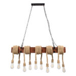 GLOBOSTAR® VIKING 00607 Vintage Κρεμαστό Φωτιστικό Οροφής με Ντουί 10 x E27 AC 220-240V IP20 - Καφε & Μπεζ - Μ108 x Π11 x Υ220cm - Image 5