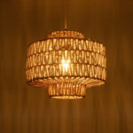GLOBOSTAR® JENSON 00909 Boho Κρεμαστό Φωτιστικό Οροφής με Ντουί 1 x E27 AC 220-240V IP20 - Μπεζ - Μ33 x Π33 x Υ28cm - Image 3