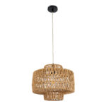 GLOBOSTAR® JENSON 00909 Boho Κρεμαστό Φωτιστικό Οροφής με Ντουί 1 x E27 AC 220-240V IP20 - Μπεζ - Μ33 x Π33 x Υ28cm - Image 4