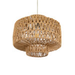 GLOBOSTAR® JENSON 00909 Boho Κρεμαστό Φωτιστικό Οροφής με Ντουί 1 x E27 AC 220-240V IP20 - Μπεζ - Μ33 x Π33 x Υ28cm - Image 6