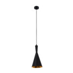 GLOBOSTAR® SHANGHAI 01025-C Μοντέρνο Κρεμαστό Φωτιστικό Οροφής με Ντουί 1 x E27 AC 220-240V IP20 - Μαύρο & Χρυσό - Μ19 x Π19 x Υ38cm - Image 4