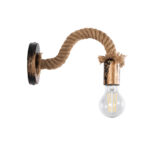 GLOBOSTAR® DAKER 01126 Vintage Φωτιστικό Τοίχου - Απλίκα με Ντουί 1 x E27 AC 220-240V IP20 - Χάλκινο Εφέ Σκουριάς & Μπεζ - Μ10 x Π22 x Υ15cm - Image 5