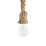 GLOBOSTAR® ROPE 01278 Boho Κρεμαστό Φωτιστικό Οροφής με Ντουί 1 x E27 AC 220-240V IP20 - Μπεζ - Μ10 x Π3.5 x Y100cm - Image 3