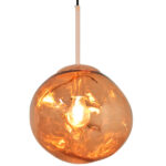 GLOBOSTAR® DIXAR 01461 Μοντέρνο Κρεμαστό Φωτιστικό Οροφής με Ντουί 1 x E27 AC 220-240V IP20 - Χάλκινο - Μ28 x Π28 x Υ40cm - Image 2