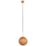 GLOBOSTAR® DIXAR 01461 Μοντέρνο Κρεμαστό Φωτιστικό Οροφής με Ντουί 1 x E27 AC 220-240V IP20 - Χάλκινο - Μ28 x Π28 x Υ40cm - Image 3