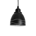 GLOBOSTAR® COOLIE 01477 Μοντέρνο Κρεμαστό Φωτιστικό Οροφής με Ντουί 1 x E27 AC 220-240V IP20 - Μαύρο & Ασημί - Μ12.5 x Π12.5 x Υ11.5cm - Image 2