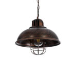 GLOBOSTAR® HARROW 01572 Vintage Κρεμαστό Φωτιστικό Οροφής με Ντουί 1 x E27 AC 220-240V IP20 - Χάλκινο - Μ33 x Π33 x Υ26cm - Image 2