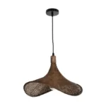 GLOBOSTAR® CUBA 01718 Boho Κρεμαστό Φωτιστικό Οροφής με Ντουί 1 x E27 AC 220-240V IP20 - Καφέ - Μ43 x Π40 x Y28cm - Image 3