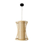 GLOBOSTAR® HIBISCUS 01932 Boho Κρεμαστό Φωτιστικό Οροφής με Ντουί 1 x E27 AC 220-240V IP20 - Μπεζ - Μ30 x Π30 x Υ40cm - Image 4