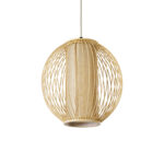GLOBOSTAR® HIBISCUS 01934 Boho Κρεμαστό Φωτιστικό Οροφής με Ντουί 1 x E27 AC 220-240V IP20 - Μπεζ - Μ28 x Π28 x Υ28cm - Image 2