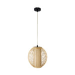 GLOBOSTAR® HIBISCUS 01934 Boho Κρεμαστό Φωτιστικό Οροφής με Ντουί 1 x E27 AC 220-240V IP20 - Μπεζ - Μ28 x Π28 x Υ28cm - Image 4