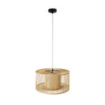 GLOBOSTAR® HIBISCUS 01935 Boho Κρεμαστό Φωτιστικό Οροφής με Ντουί 1 x E27 AC 220-240V IP20 - Μπεζ - Μ40 x Π40 x Υ20cm - Image 4