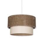 GLOBOSTAR® SISSIE 203-0138 Μοντέρνο Κρεμαστό Φωτιστικό Οροφής με Ντουί 1 x E27 AC 220-240V IP20 - Καφέ & Μπεζ - Μ30 x Π30 x Υ23cm - Image 2
