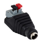 GLOBOSTAR® STRIPDC 70678 Ταχυσύνδεσμος DC Jack 5.5x2.1mm Θηλυκός σε Πατητή Κλέμα IP20 - Μαύρο - Μ4.1 x Π1.5 x Υ2cm - Image 2