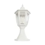 GloboStar® ENGLAND 202-0010 Vintage Επιδαπέδιο Φωτιστικό Φαναράκι Μονόφωτο 1 x E27 IP44 Λευκό & Διάφανο Πλαστικό - Μ20 x Π20 x Υ45cm - Image 5