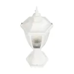GloboStar® ENGLAND 202-0010 Vintage Επιδαπέδιο Φωτιστικό Φαναράκι Μονόφωτο 1 x E27 IP44 Λευκό & Διάφανο Πλαστικό - Μ20 x Π20 x Υ45cm - Image 6