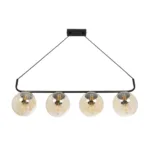 GLOBOSTAR® LATTICE 203-0018 Μοντέρνο Κρεμαστό Φωτιστικό Οροφής με Ντουί 4 x E27 AC 220-240V IP20 - Μαύρο & Μπρούτζινο - Μ78 x Π15 x Υ81cm - Image 5