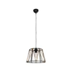GLOBOSTAR® JUTE 203-0090 Μοντέρνο Κρεμαστό Φωτιστικό Οροφής με Ντουί 1 x E27 AC 220-240V IP20 - Μαύρο & Μπεζ - Μ30 x Π30 x Υ23cm - Image 4