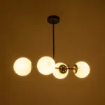 GLOBOSTAR® GLOBUS 203-0104 Μοντέρνο Φωτιστικό Οροφής με Ντουί 4 x E27 AC 220-240V IP20 - Λευκό & Μαύρο - Μ70 x Π34 x Υ15cm - Image 3