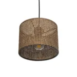 GLOBOSTAR® CLAIRIE 203-0132 Μοντέρνο Κρεμαστό Φωτιστικό Οροφής με Ντουί 1 x E27 AC 220-240V IP20 - Καφέ - Μ22 x Π22 x Υ18cm - Image 6