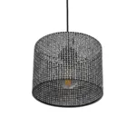 GLOBOSTAR® CLAIRIE 203-0133 Μοντέρνο Κρεμαστό Φωτιστικό Οροφής με Ντουί 1 x E27 AC 220-240V IP20 - Μαύρο & Λευκό - Μ22 x Π22 x Υ18cm - Image 6