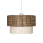 GLOBOSTAR® SISSIE 203-0138 Μοντέρνο Κρεμαστό Φωτιστικό Οροφής με Ντουί 1 x E27 AC 220-240V IP20 - Καφέ & Μπεζ - Μ30 x Π30 x Υ23cm - Image 5