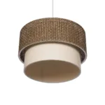 GLOBOSTAR® SISSIE 203-0138 Μοντέρνο Κρεμαστό Φωτιστικό Οροφής με Ντουί 1 x E27 AC 220-240V IP20 - Καφέ & Μπεζ - Μ30 x Π30 x Υ23cm - Image 6