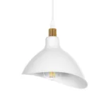 GLOBOSTAR® RIVE 203-0141 Μοντέρνο Κρεμαστό Φωτιστικό Οροφής με Ντουί 1 x E27 AC 220-240V IP20 - Λευκό & Χρυσό - Μ22 x Π20 x Υ22cm - Image 5