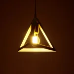 GLOBOSTAR® TRIANGLE 203-0165 Μοντέρνο Κρεμαστό Φωτιστικό Οροφής με Ντουί 1 x E27 AC 220-240V IP20 - Λευκό & Χάλκινο - Μ24 x Π24 x Υ22cm - Image 3