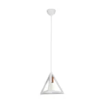 GLOBOSTAR® TRIANGLE 203-0165 Μοντέρνο Κρεμαστό Φωτιστικό Οροφής με Ντουί 1 x E27 AC 220-240V IP20 - Λευκό & Χάλκινο - Μ24 x Π24 x Υ22cm - Image 4