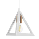 GLOBOSTAR® TRIANGLE 203-0165 Μοντέρνο Κρεμαστό Φωτιστικό Οροφής με Ντουί 1 x E27 AC 220-240V IP20 - Λευκό & Χάλκινο - Μ24 x Π24 x Υ22cm - Image 5