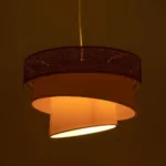 GLOBOSTAR® SIERA 203-0169 Μοντέρνο Κρεμαστό Φωτιστικό Οροφής με Ντουί 1 x E27 AC 220-240V IP20 - Καφέ & Μπεζ - Μ38 x Π38 x Υ26cm - Image 3
