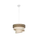 GLOBOSTAR® SIERA 203-0169 Μοντέρνο Κρεμαστό Φωτιστικό Οροφής με Ντουί 1 x E27 AC 220-240V IP20 - Καφέ & Μπεζ - Μ38 x Π38 x Υ26cm - Image 4