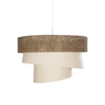 GLOBOSTAR® SIERA 203-0169 Μοντέρνο Κρεμαστό Φωτιστικό Οροφής με Ντουί 1 x E27 AC 220-240V IP20 - Καφέ & Μπεζ - Μ38 x Π38 x Υ26cm - Image 5