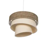GLOBOSTAR® SIERA 203-0169 Μοντέρνο Κρεμαστό Φωτιστικό Οροφής με Ντουί 1 x E27 AC 220-240V IP20 - Καφέ & Μπεζ - Μ38 x Π38 x Υ26cm - Image 6