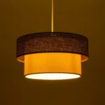 GLOBOSTAR® LIVA 203-0175 Μοντέρνο Κρεμαστό Φωτιστικό Οροφής με Ντουί 1 x E27 AC 220-240V IP20 - Καφέ & Μπεζ - Μ38 x Π38 x Υ30cm - Image 3