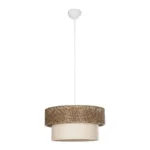 GLOBOSTAR® LIVA 203-0175 Μοντέρνο Κρεμαστό Φωτιστικό Οροφής με Ντουί 1 x E27 AC 220-240V IP20 - Καφέ & Μπεζ - Μ38 x Π38 x Υ30cm - Image 4