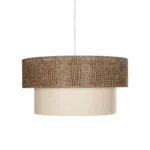 GLOBOSTAR® LIVA 203-0175 Μοντέρνο Κρεμαστό Φωτιστικό Οροφής με Ντουί 1 x E27 AC 220-240V IP20 - Καφέ & Μπεζ - Μ38 x Π38 x Υ30cm - Image 5