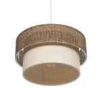 GLOBOSTAR® LIVA 203-0175 Μοντέρνο Κρεμαστό Φωτιστικό Οροφής με Ντουί 1 x E27 AC 220-240V IP20 - Καφέ & Μπεζ - Μ38 x Π38 x Υ30cm - Image 6